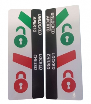 Aufkleber Verriegelung